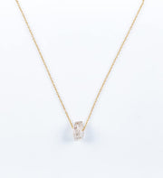necklace, herkimer crystal, gold fill chain